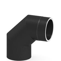 Jeremias Ofenrohr ISO-Line Black – Winkel 90° ohne Tür